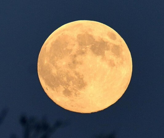 Image of the full moon in the night of the sky.