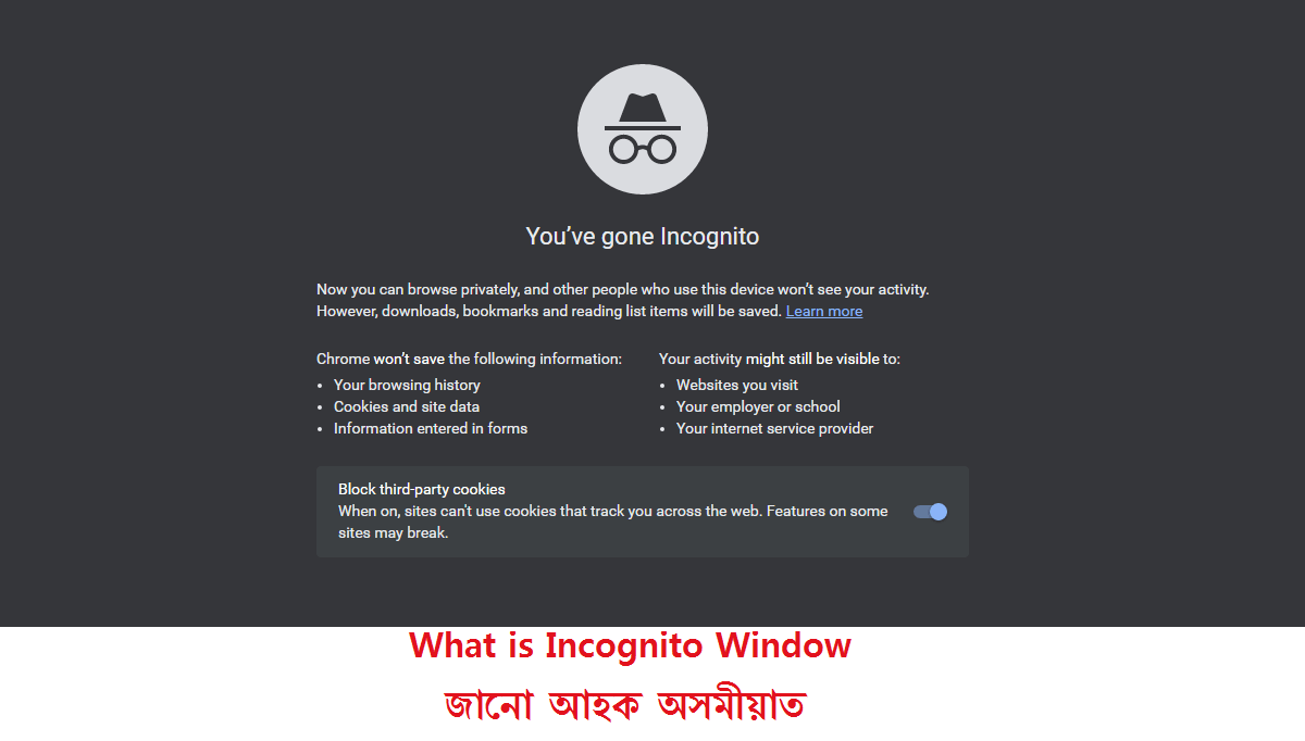 ইনকগনিটো উইণ্ড' কি What is Incognito Window and why we would use